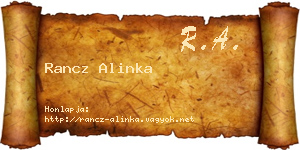 Rancz Alinka névjegykártya